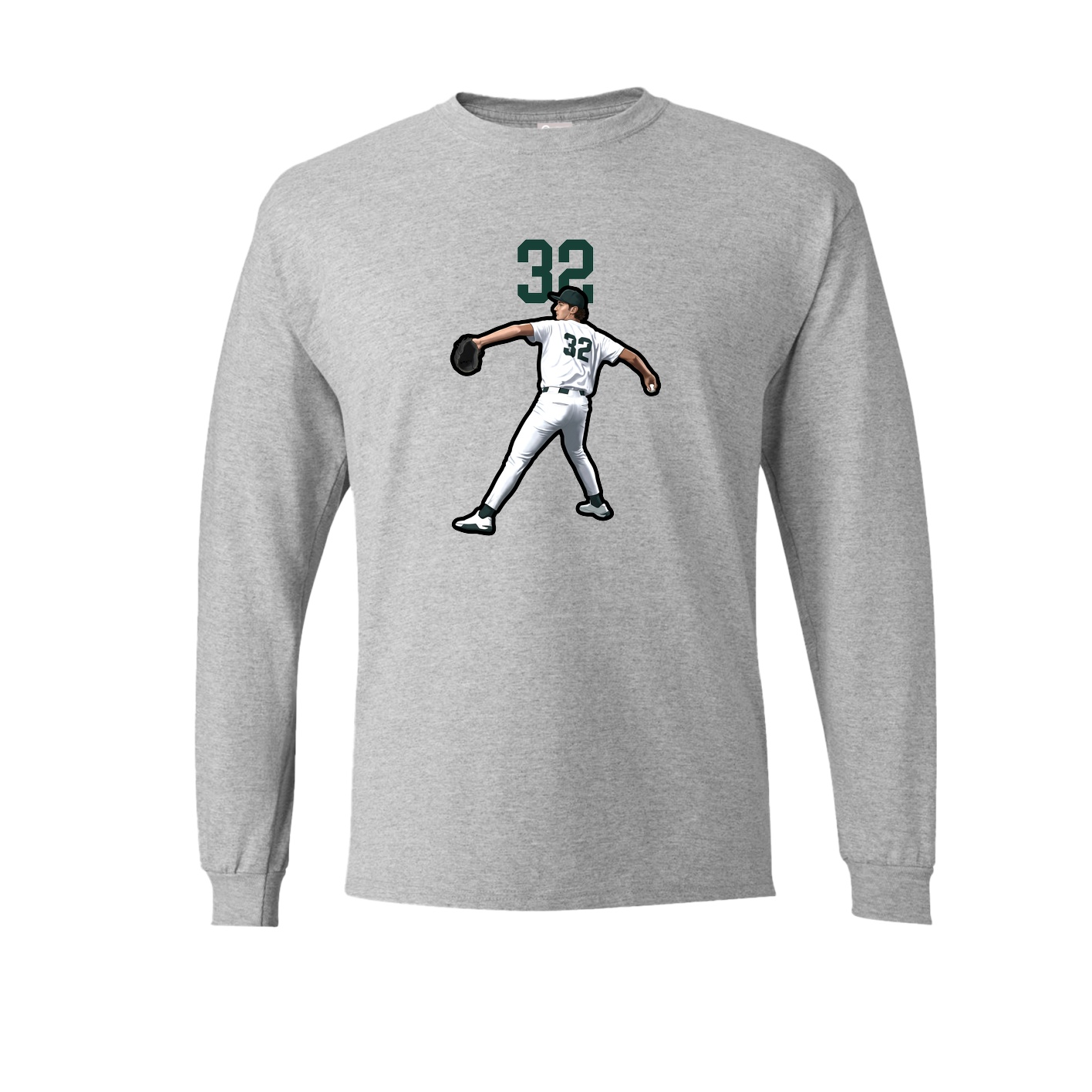 Long Sleeve Tee — Number Top in Grey