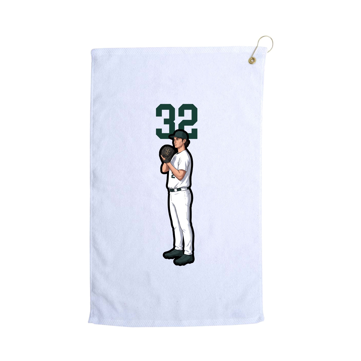 Golf Towel — Number Top in White