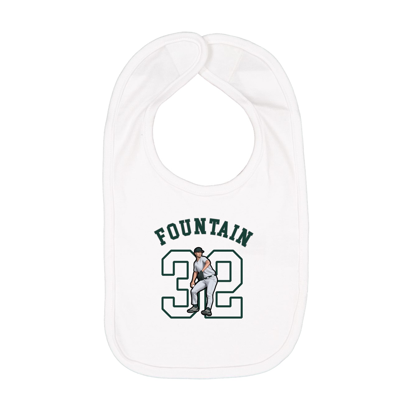 Infant Bib — Shirsey Arch in White