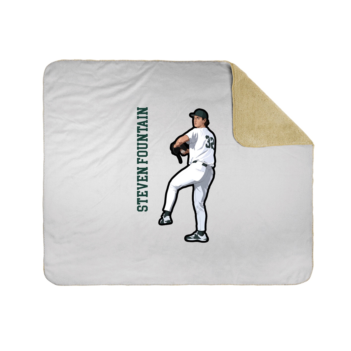 Throw Blanket — Name Vertical in White