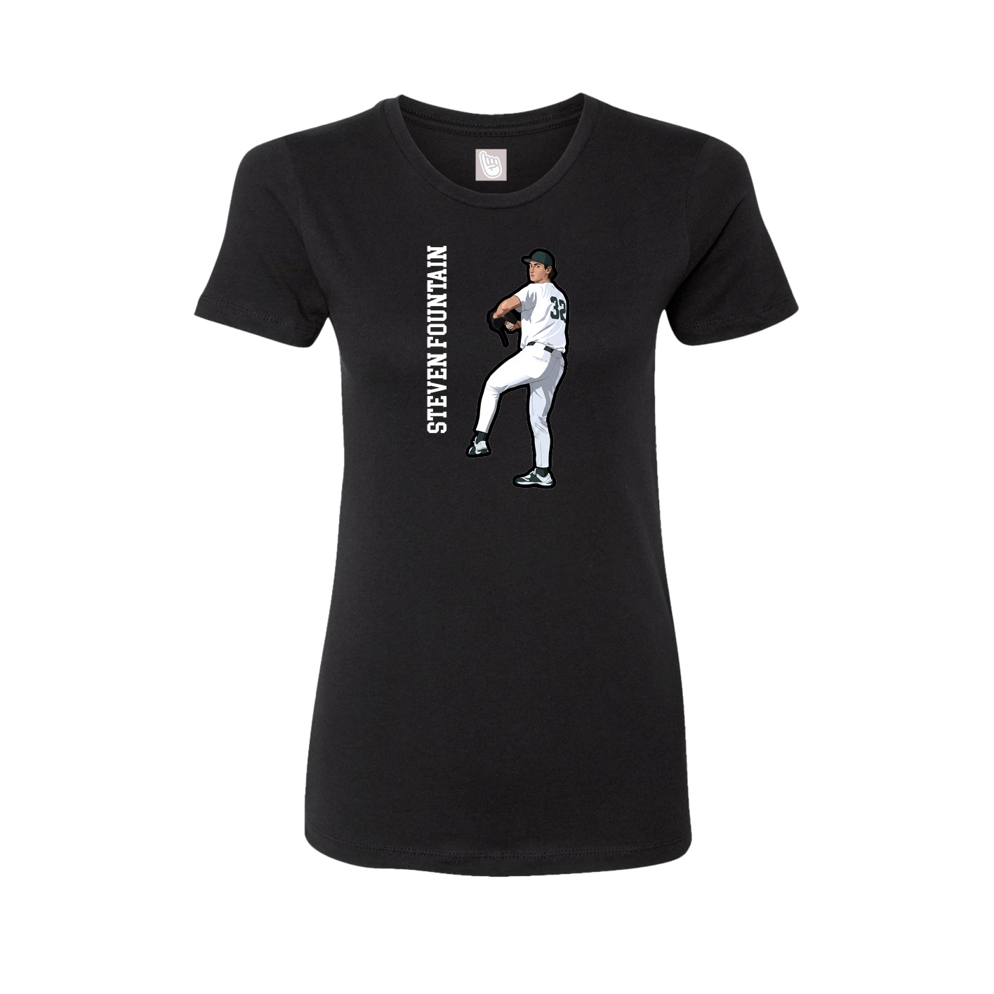 Womens Tee — Name Vertical in Black