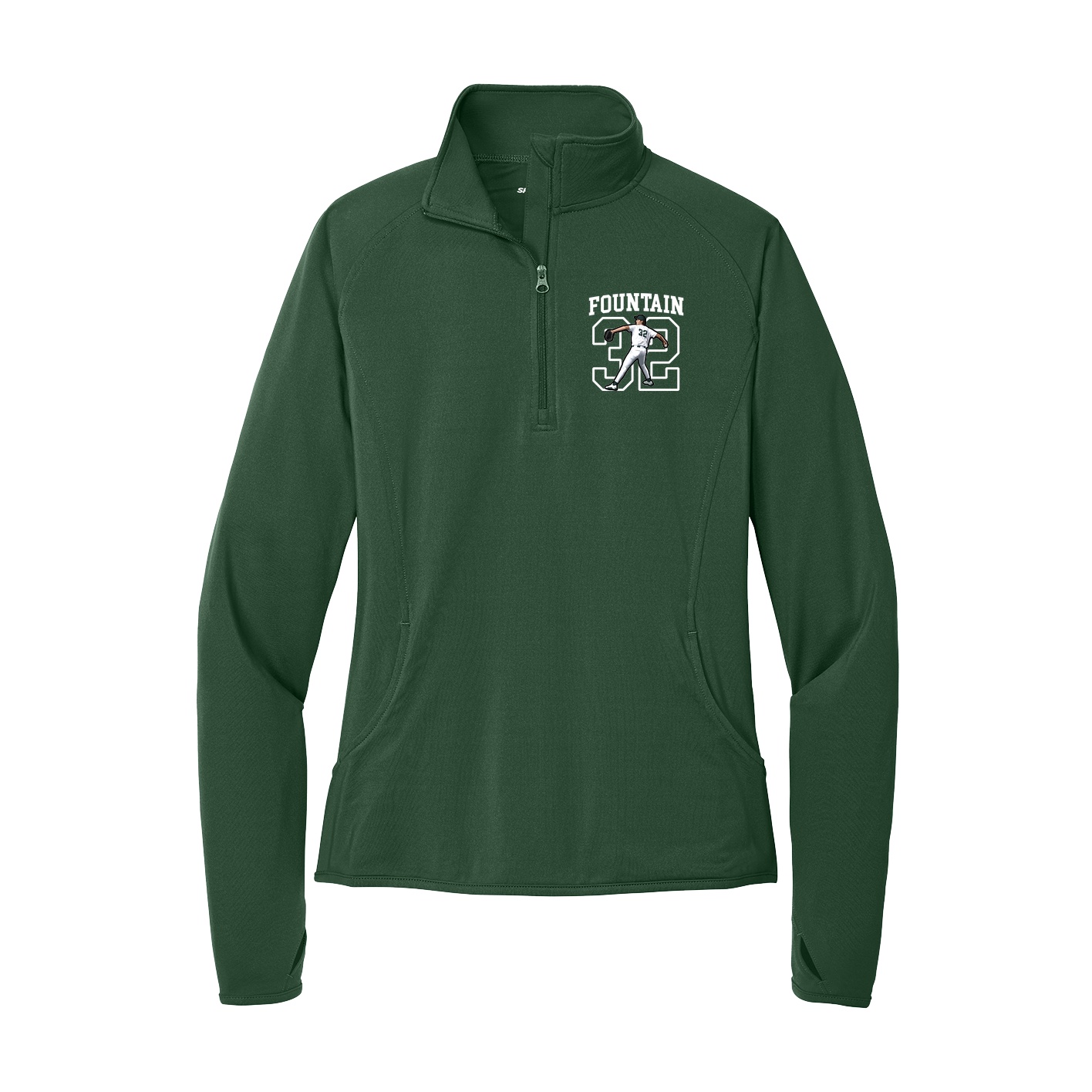Women's Q-Zip Pullover — Shirsey in Green