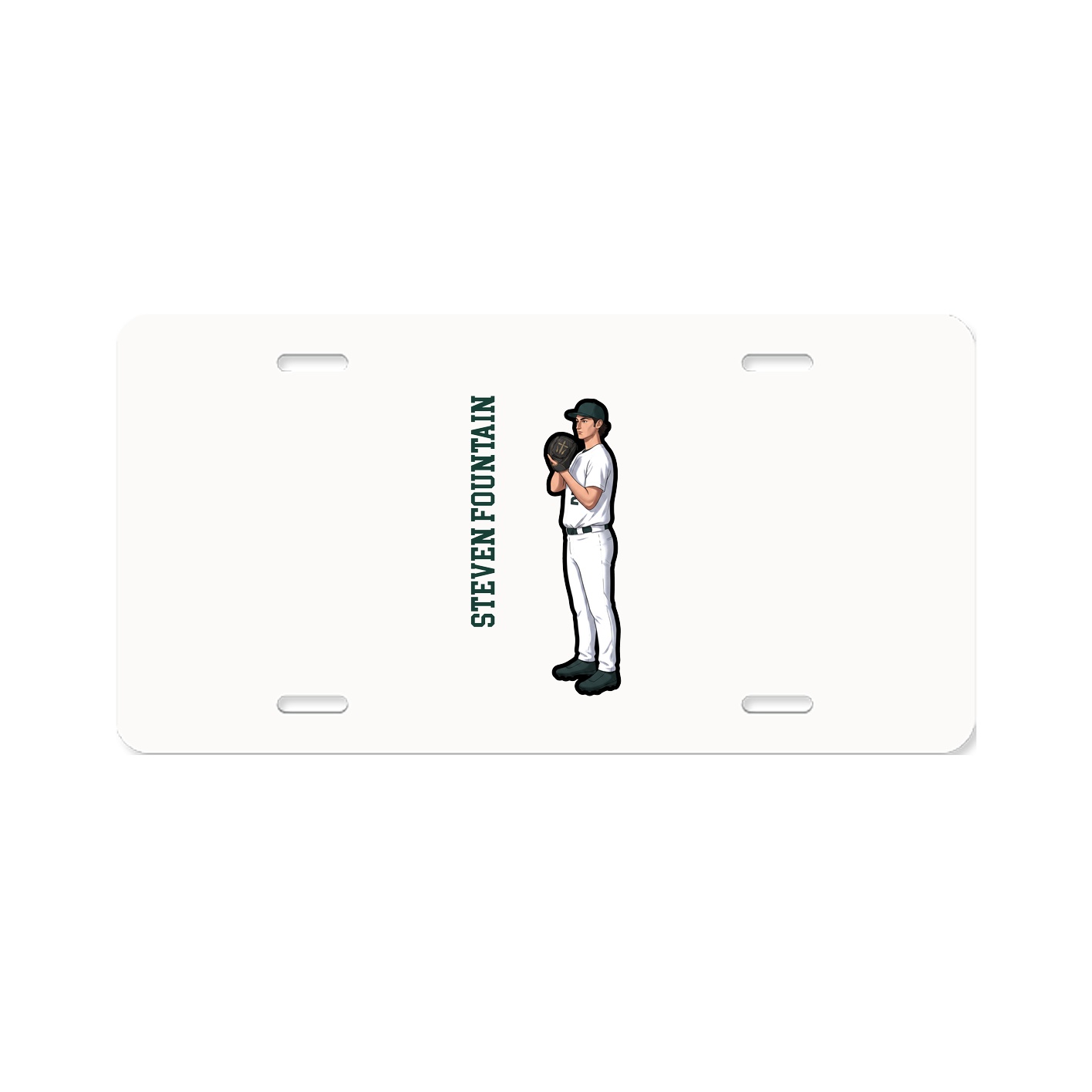 License Plate — Name Vertical in Classic