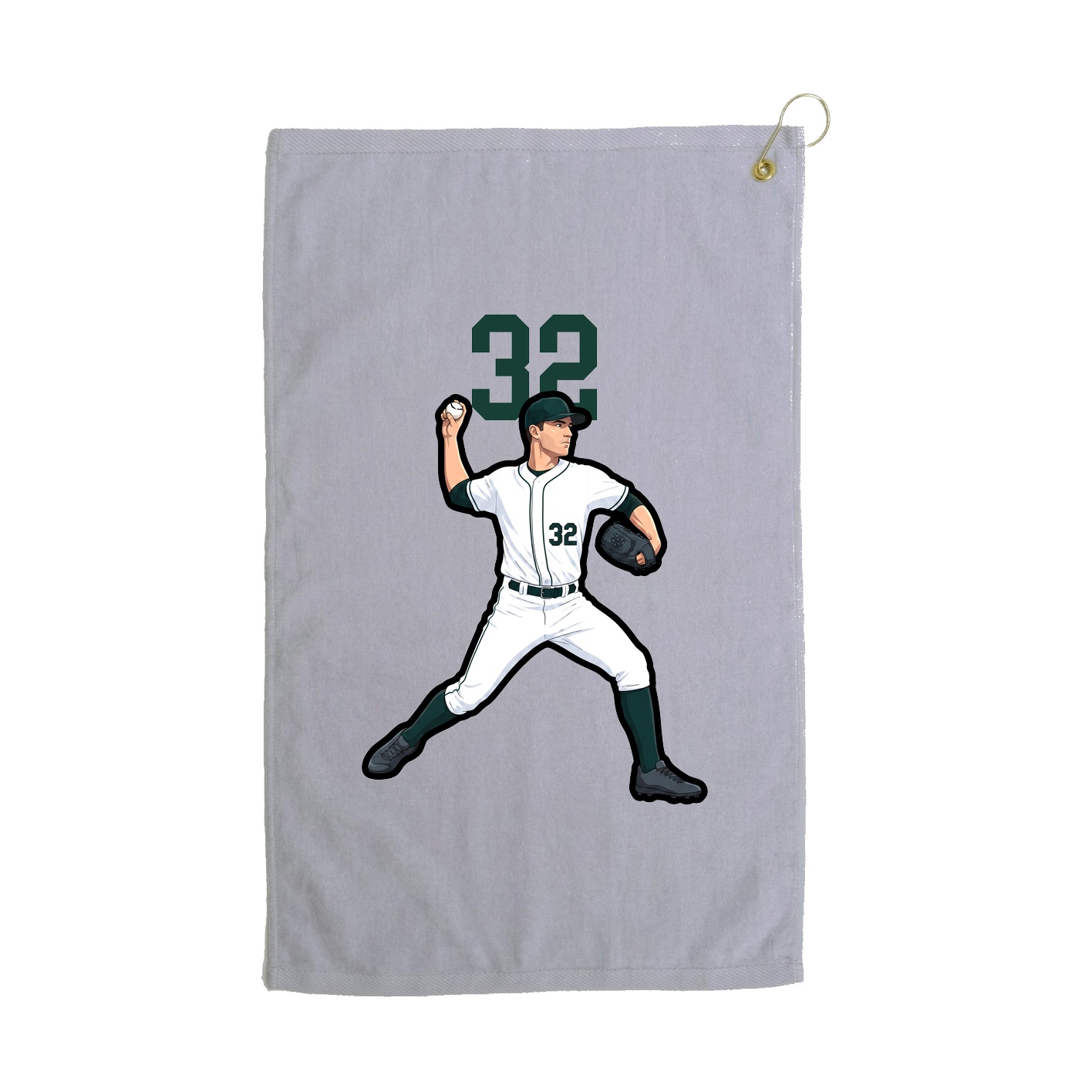Golf Towel — Number Top in Grey