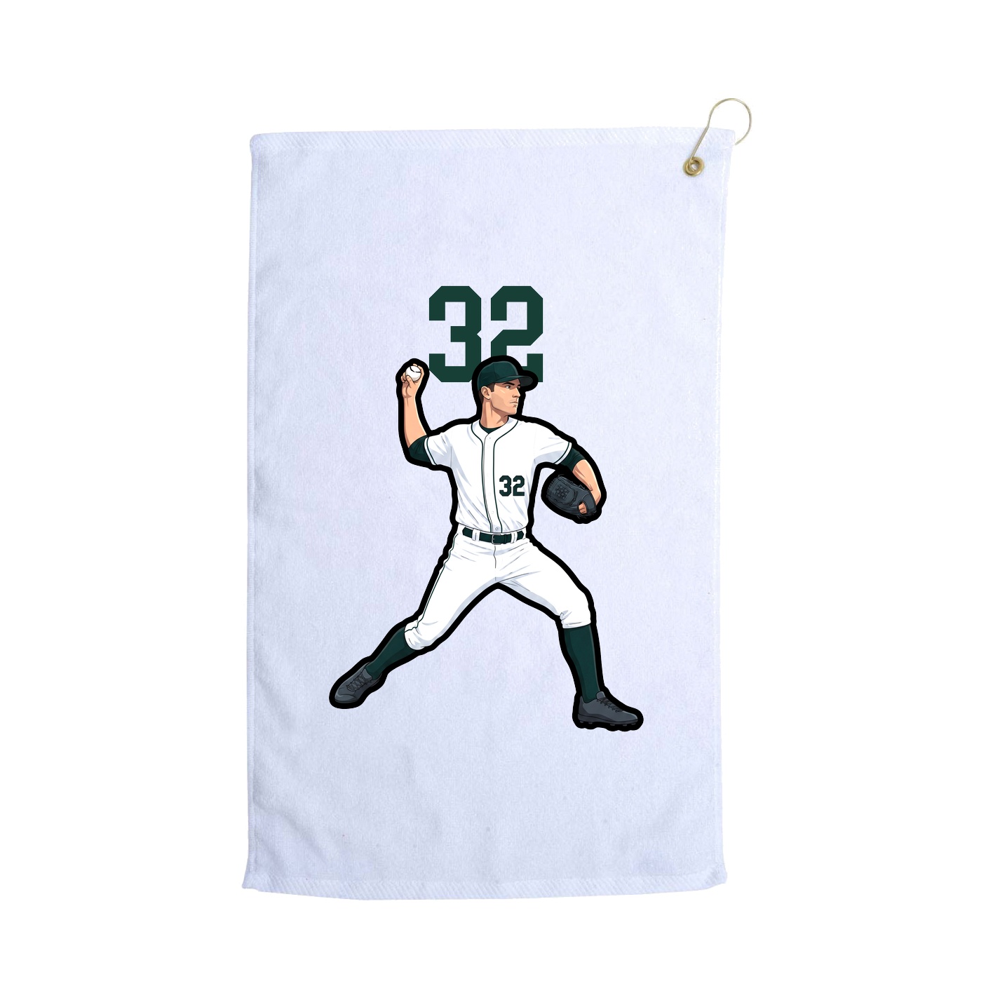 Golf Towel — Number Top in White