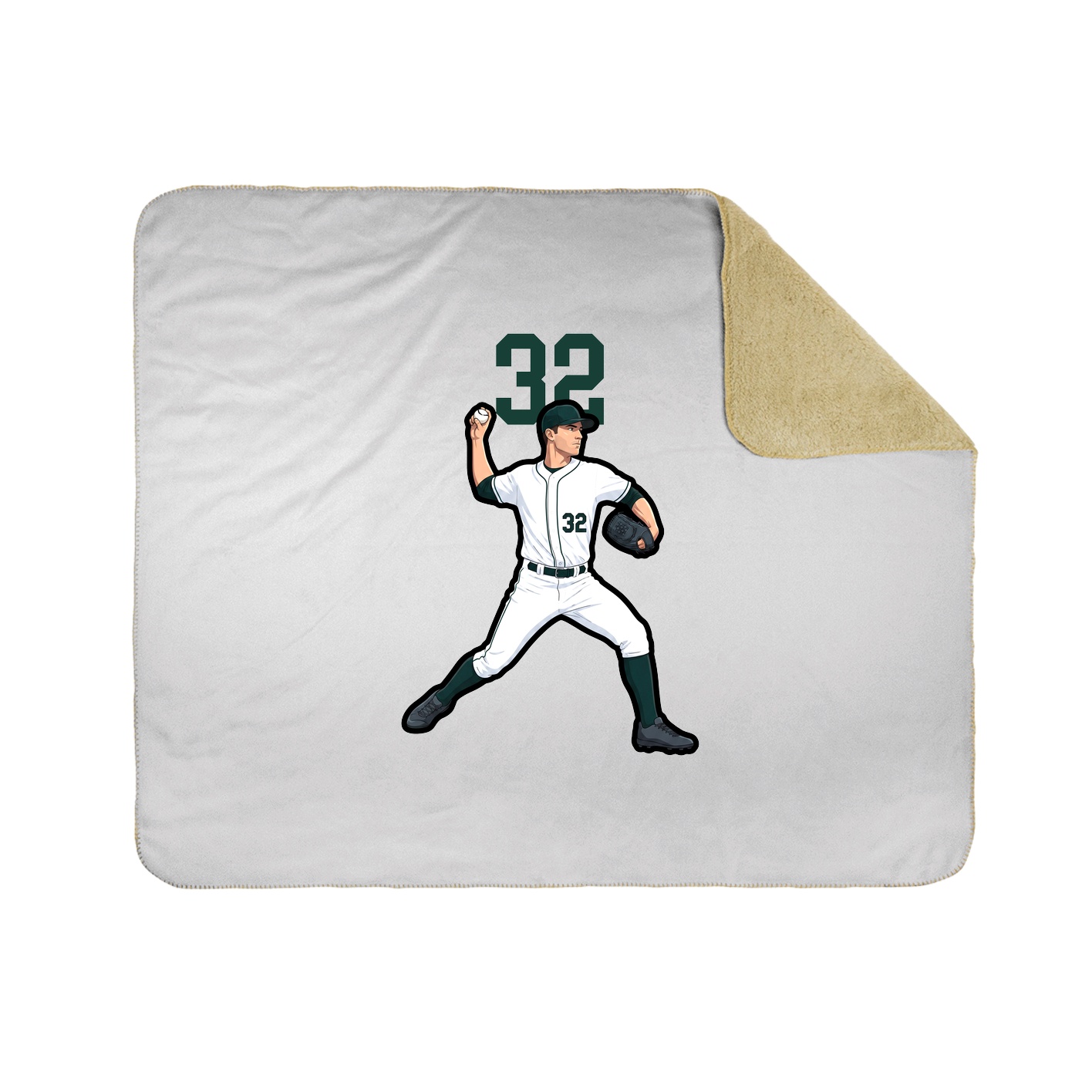 Throw Blanket — Number Top in White