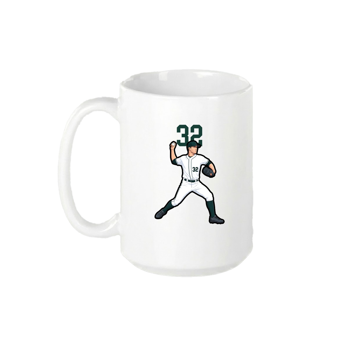 15oz Coffee Mug — Number Top in White