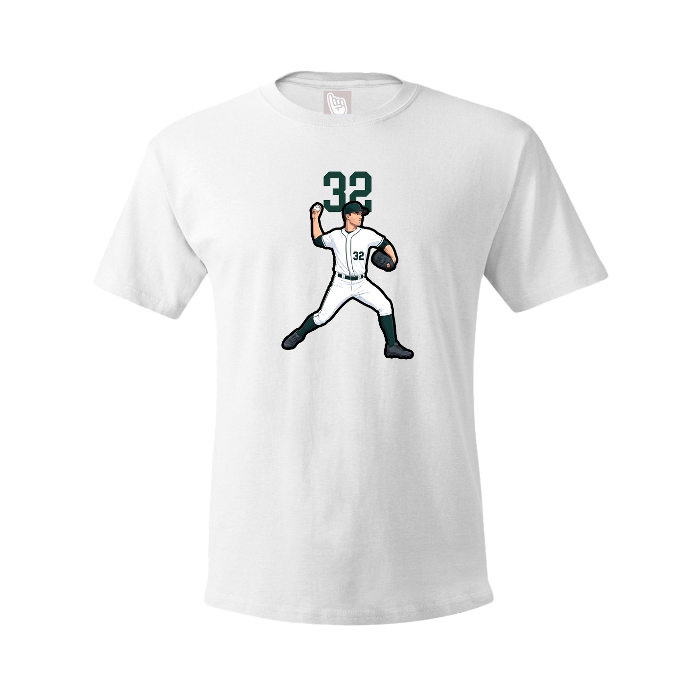 Youth Tee — Number Top in White