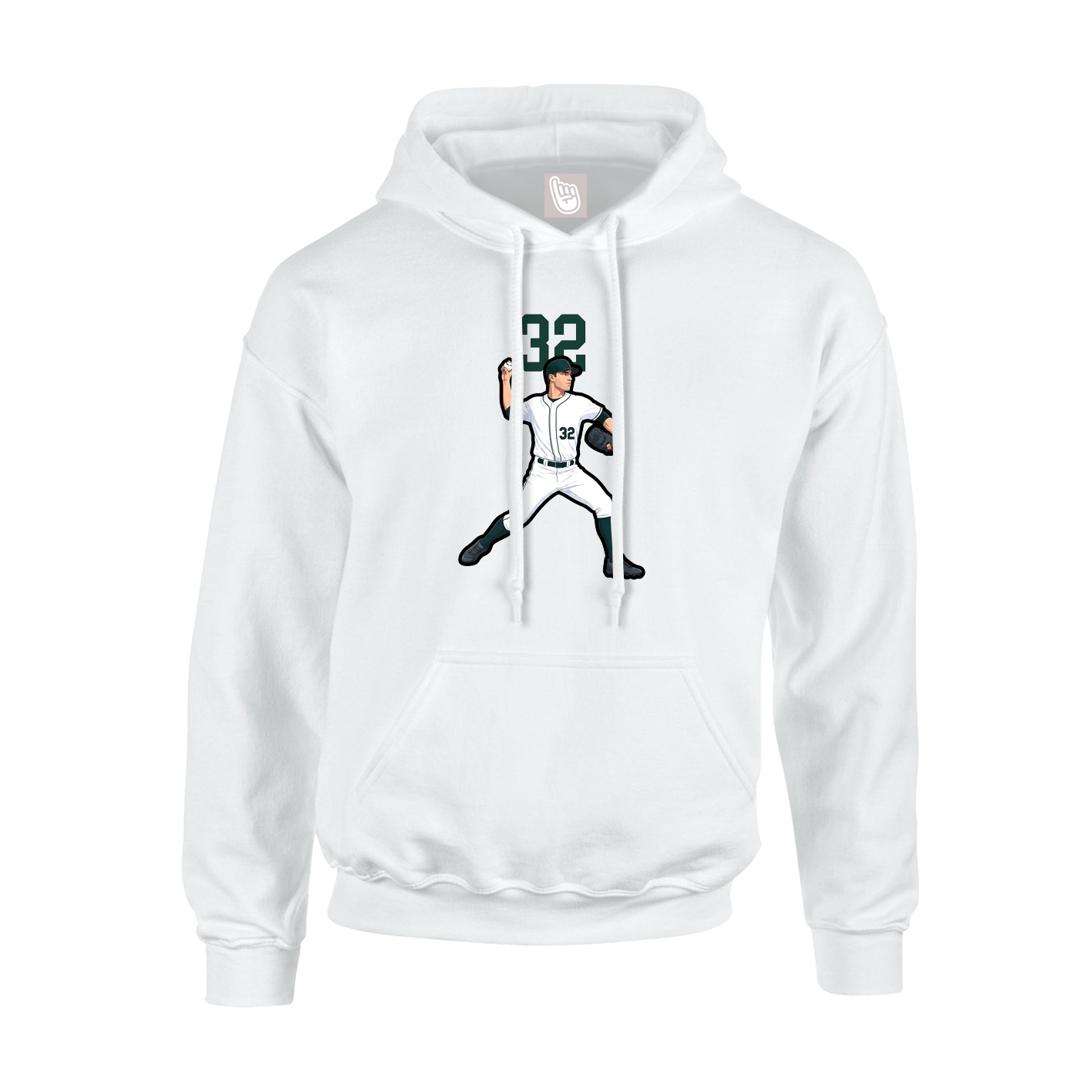 Hoodie — Number Top in White
