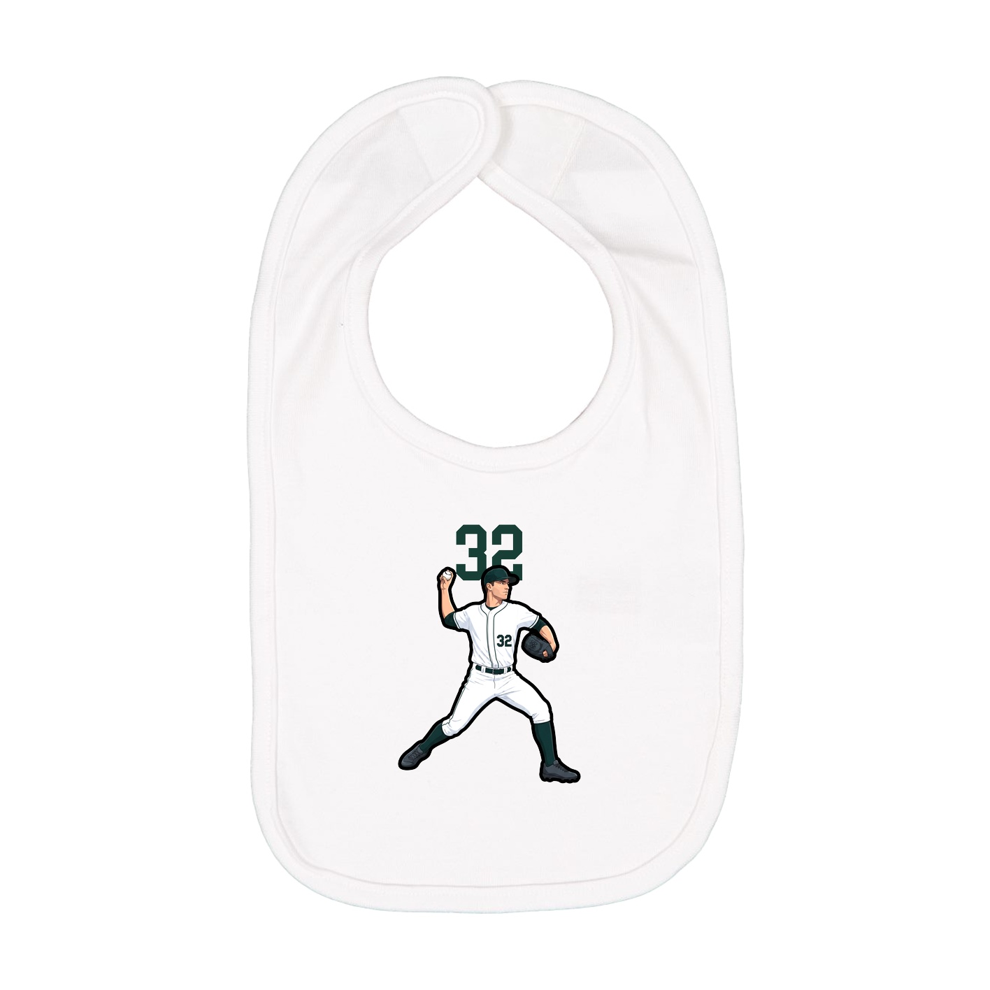 Infant Bib — Number Top in White