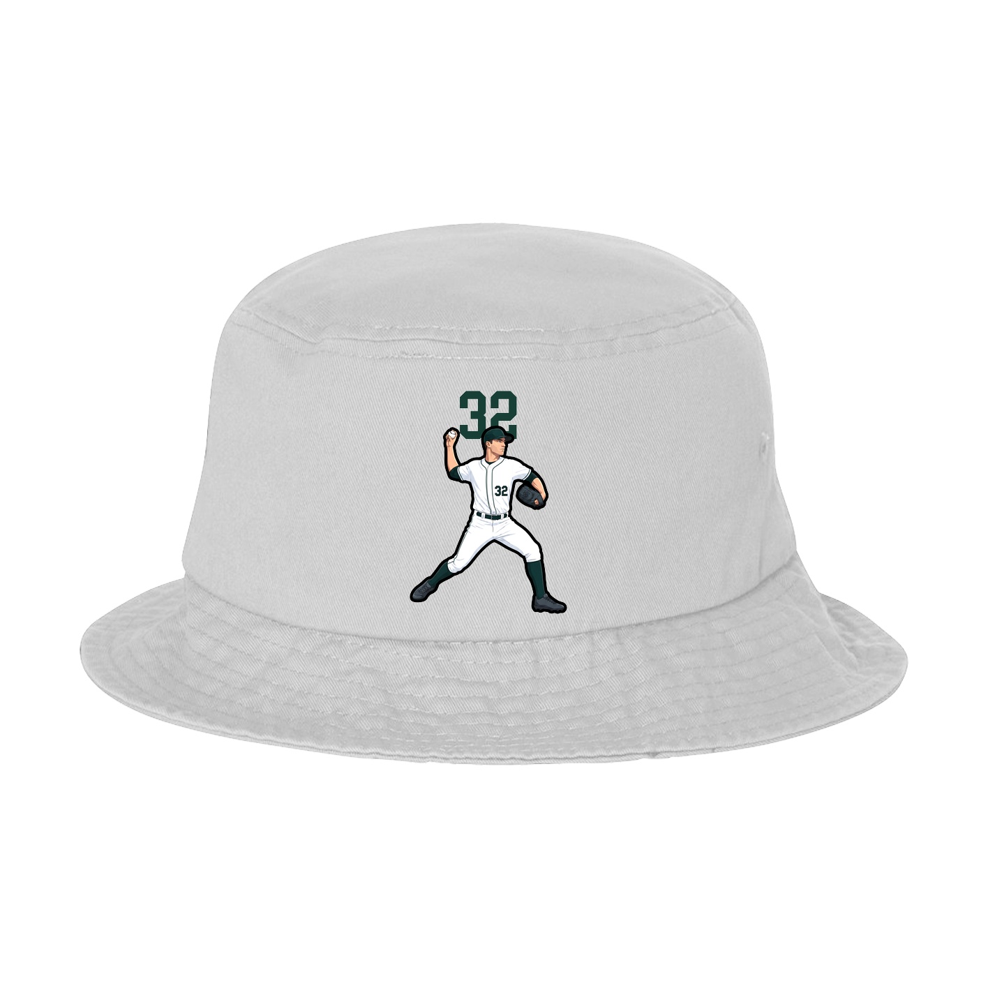 Bucket Cap — Number Top in White