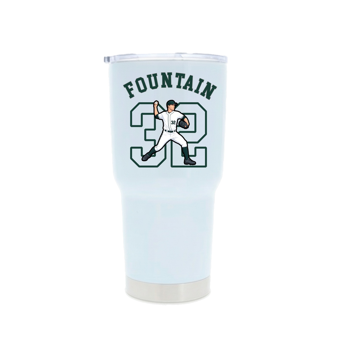 30oz Stainless Steel Tumbler — Shirsey Arch in White