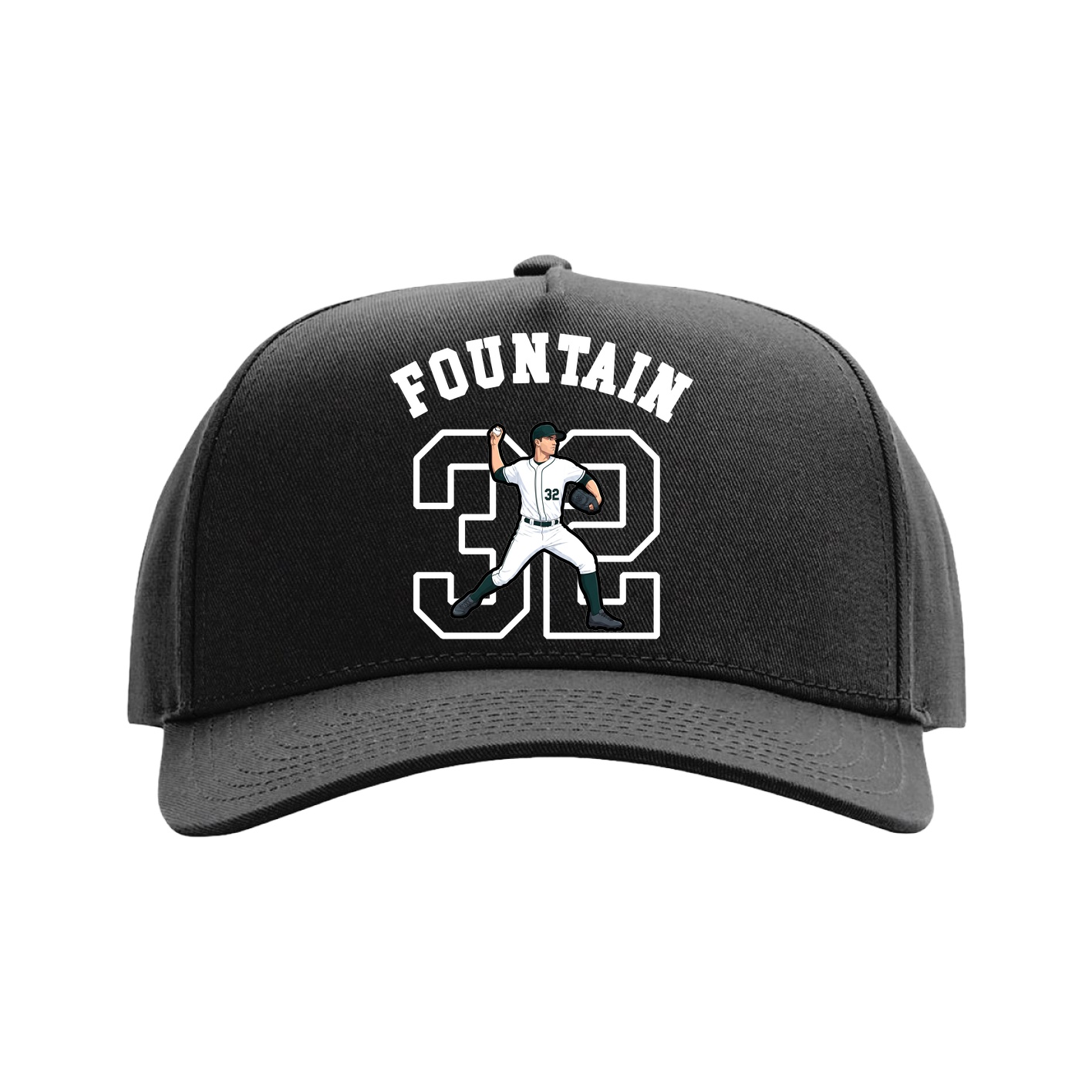 Full Fabric Five-Panel Champ Cap — Shirsey Arch in Black