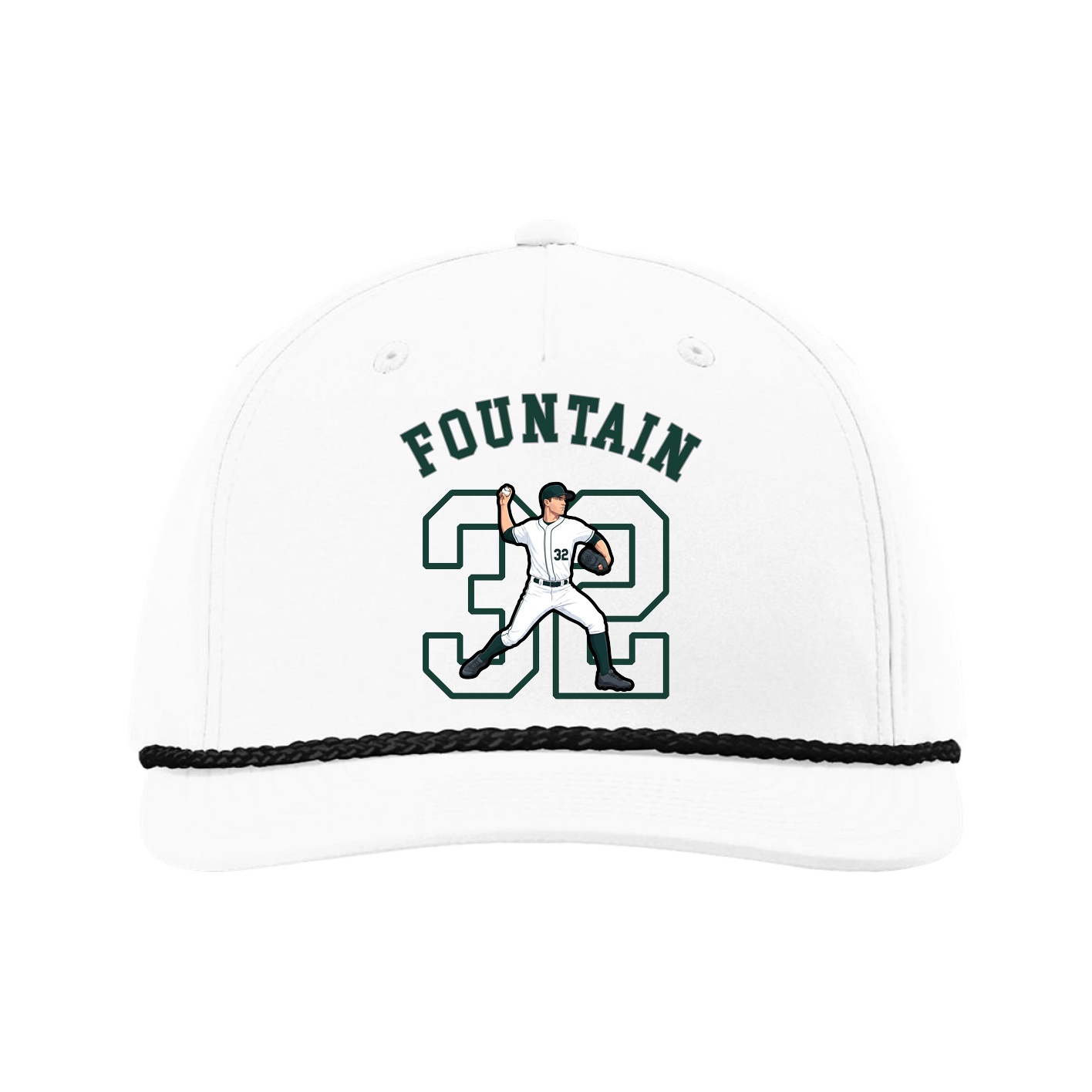 Five-Panel Classic Rope Cap — Shirsey Arch in White
