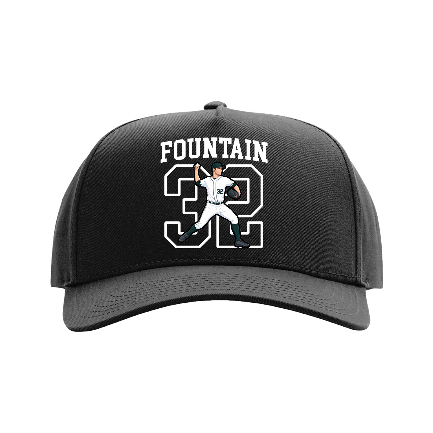 Full Fabric Five-Panel Champ Cap — Shirsey in Black