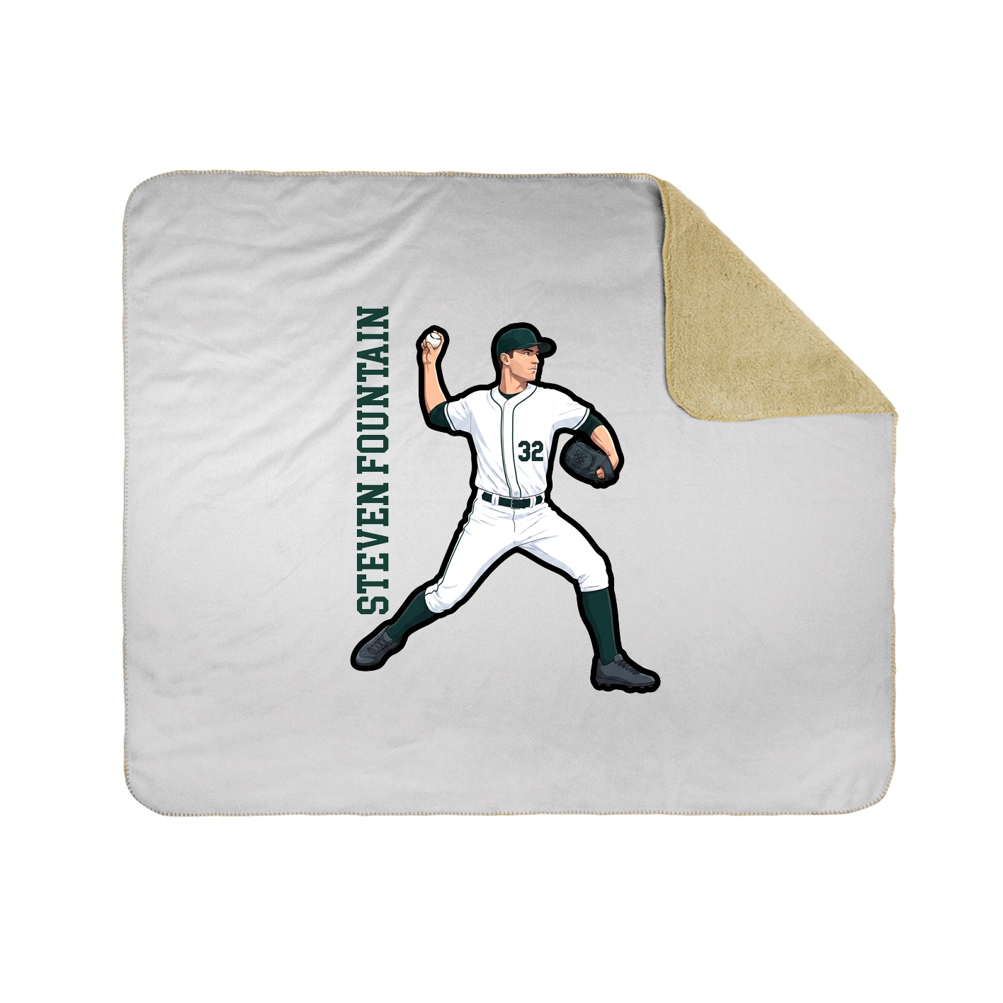 Throw Blanket — Name Vertical in White