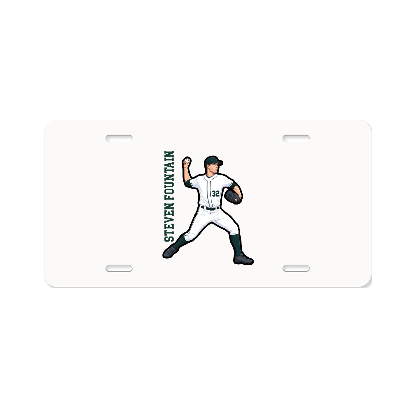 License Plate — Name Vertical in Classic
