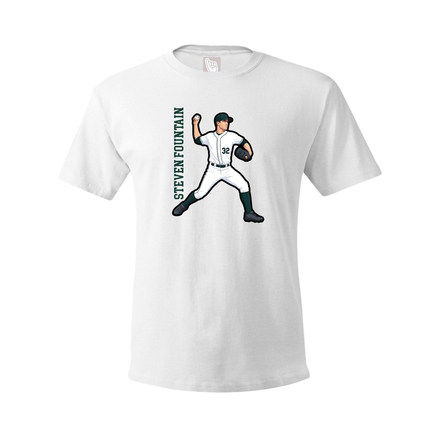 Tee — Name Vertical in White