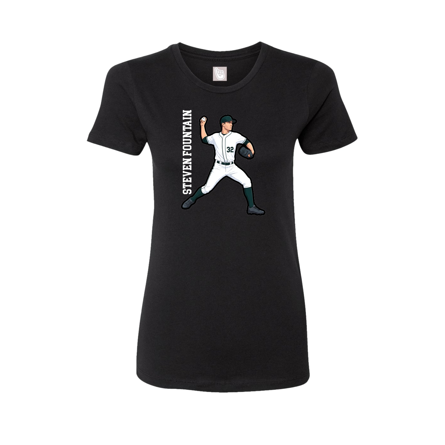 Womens Tee — Name Vertical in Black
