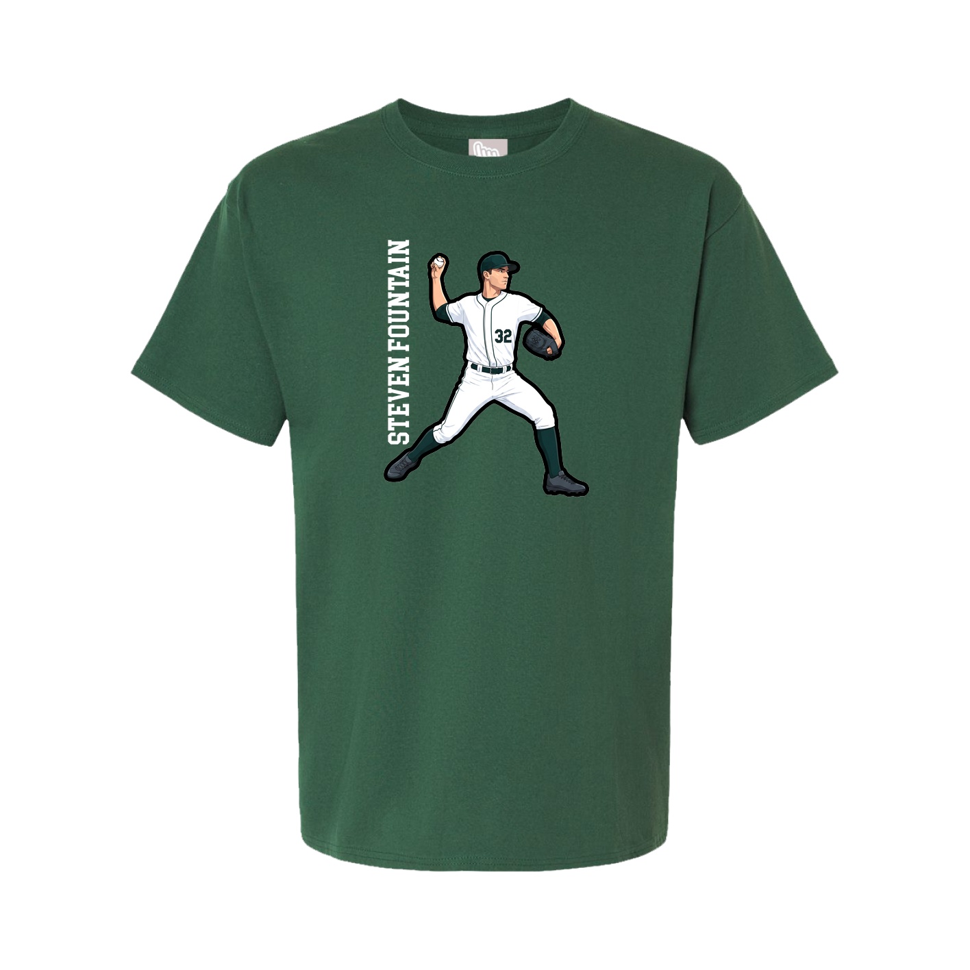 Youth Tee — Name Vertical in Green