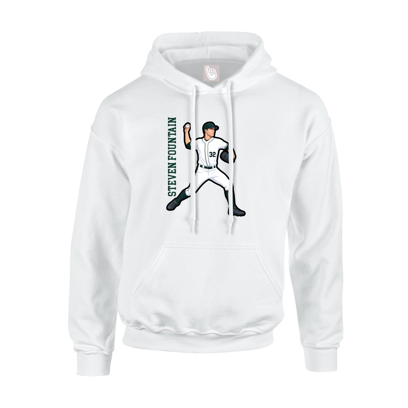 Youth Hoodie — Name Vertical in White