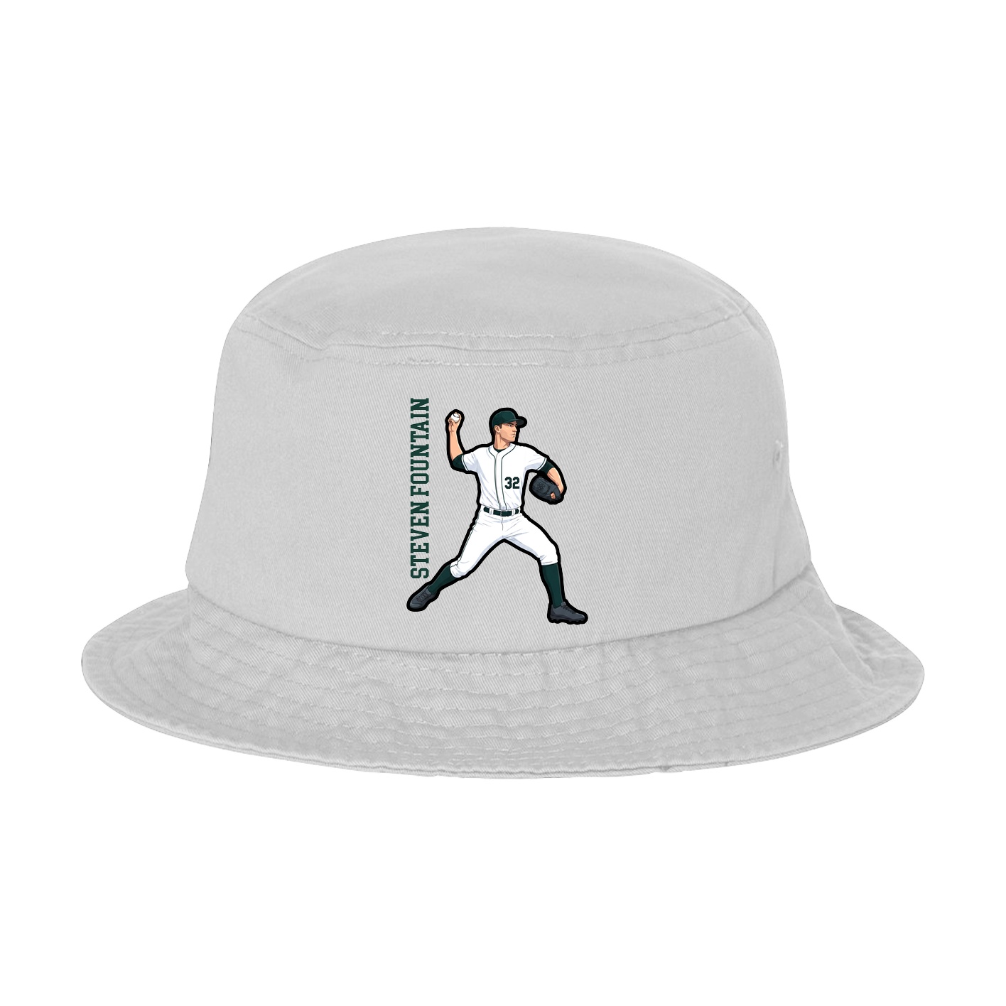 Bucket Cap — Name Vertical in White