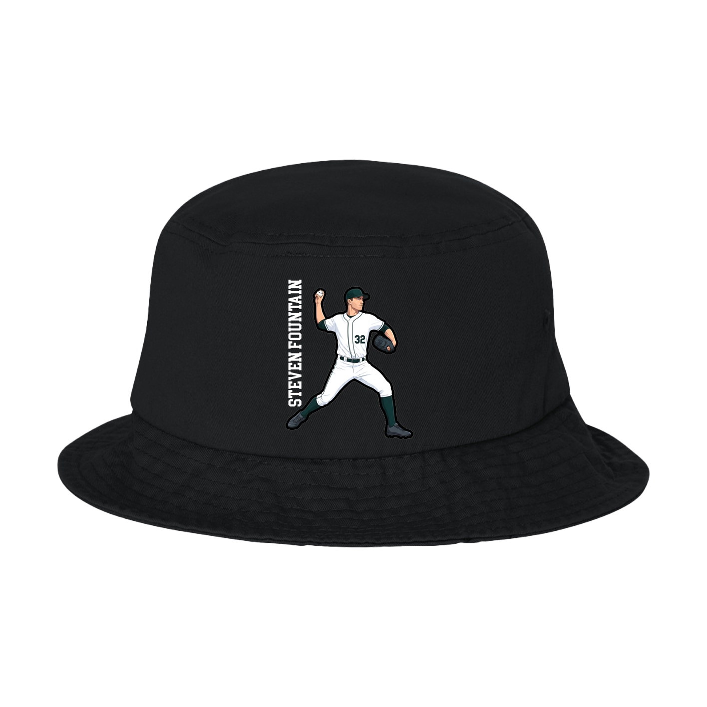 Bucket Cap — Name Vertical in Black