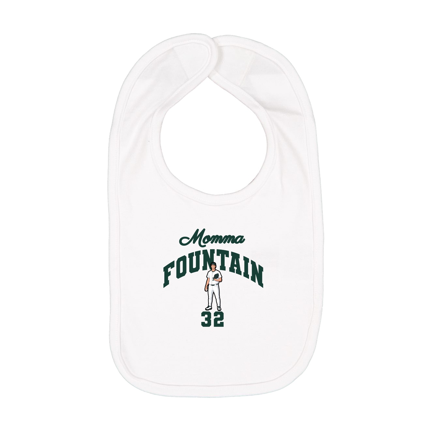 Infant Bib — Mothers Day Arch in White