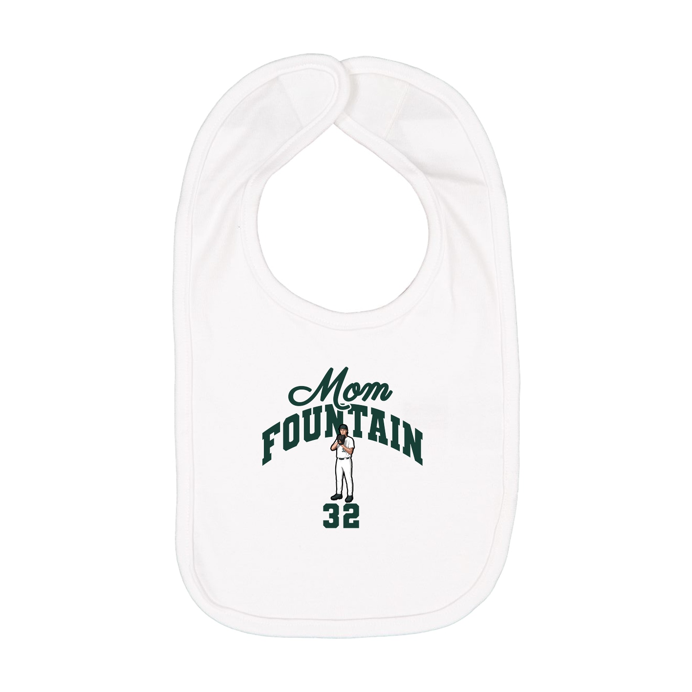 Infant Bib — Mothers Day Arch in White