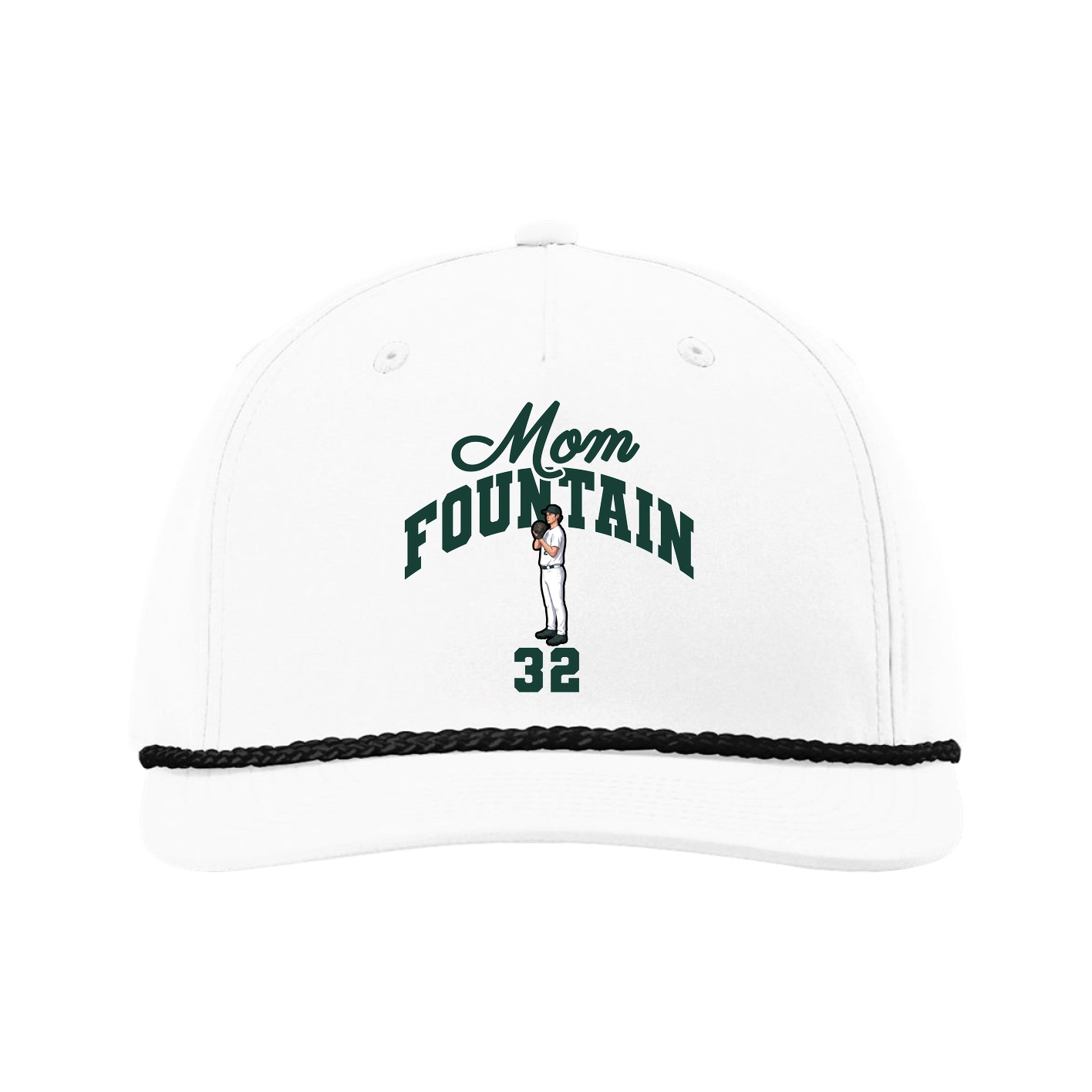 Five-Panel Classic Rope Cap — Mothers Day Arch in White