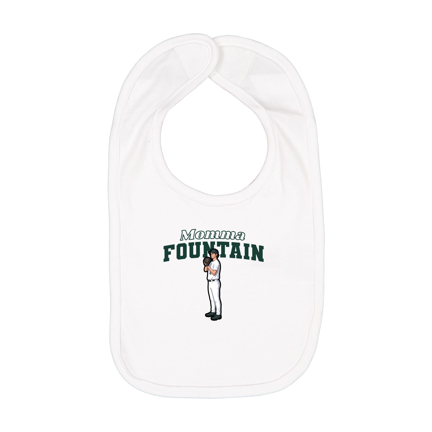 Infant Bib — Mothers Day Block in White
