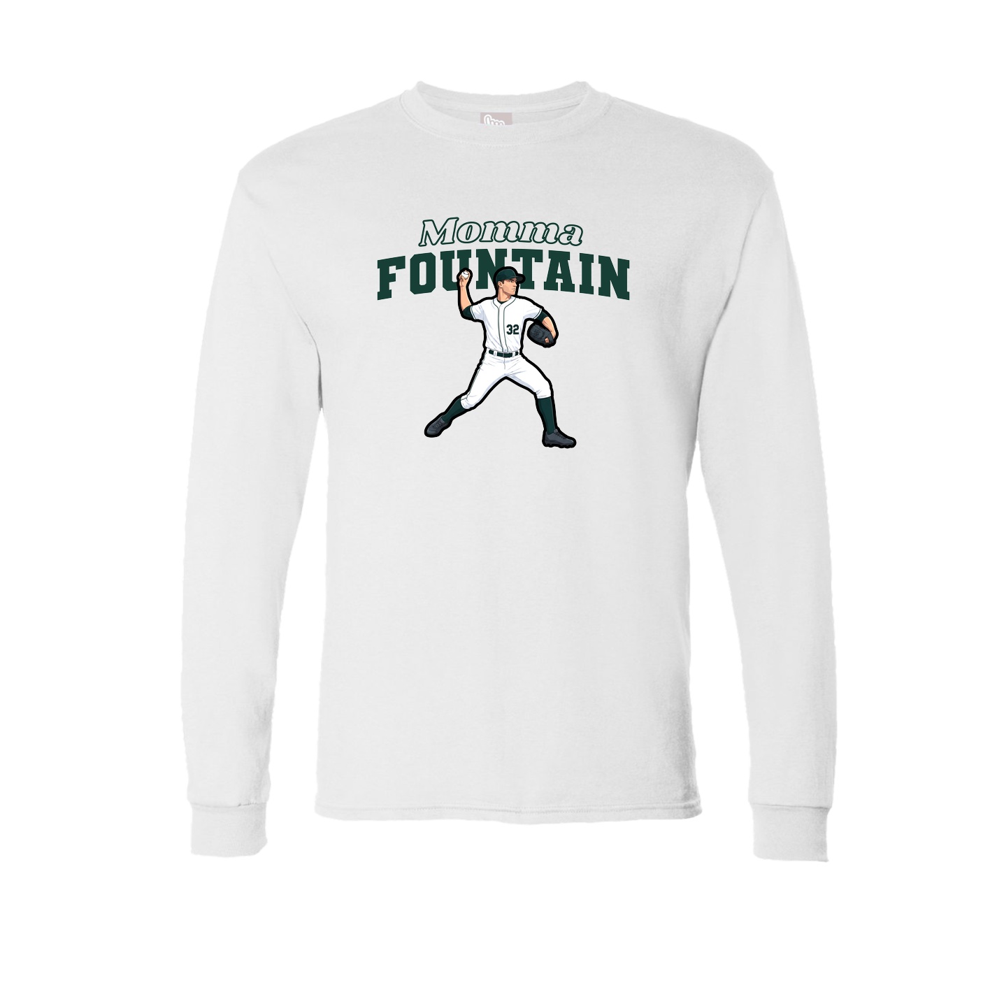 Long Sleeve Tee — Mothers Day Block in White
