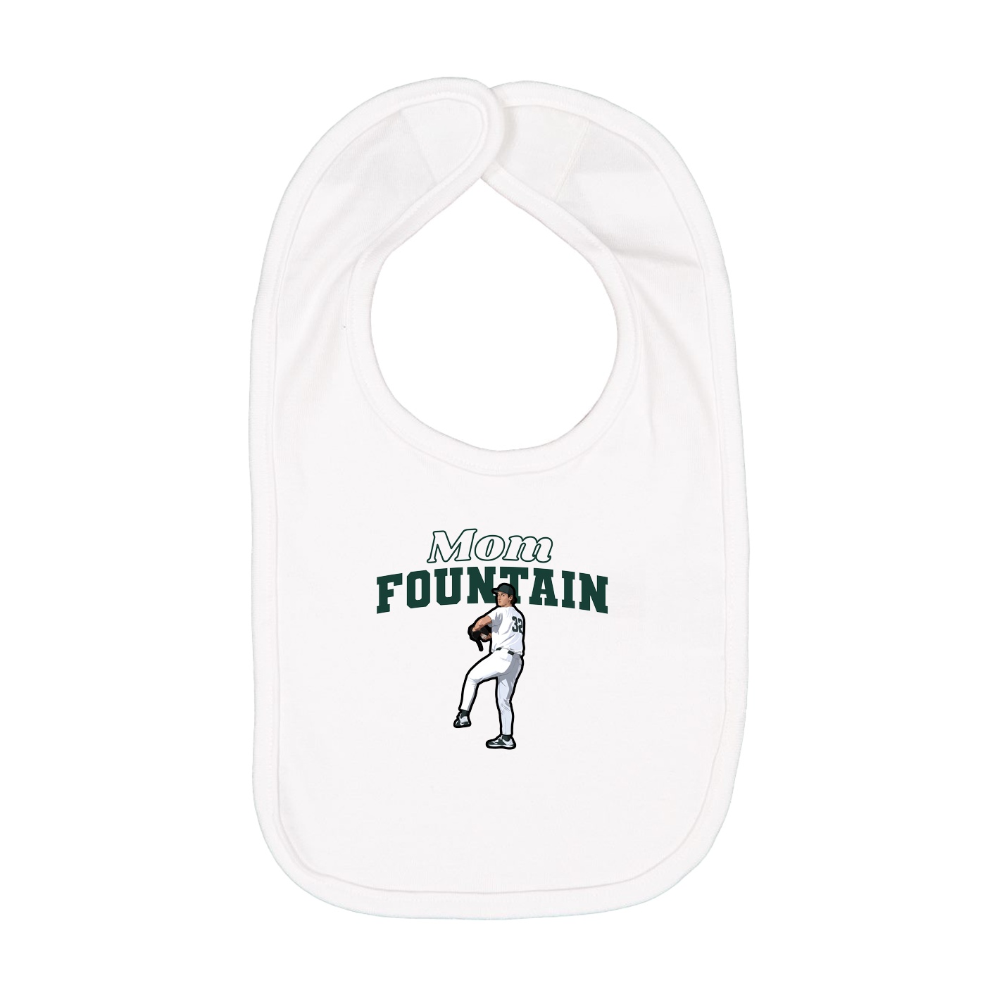 Infant Bib — Mothers Day Block in White