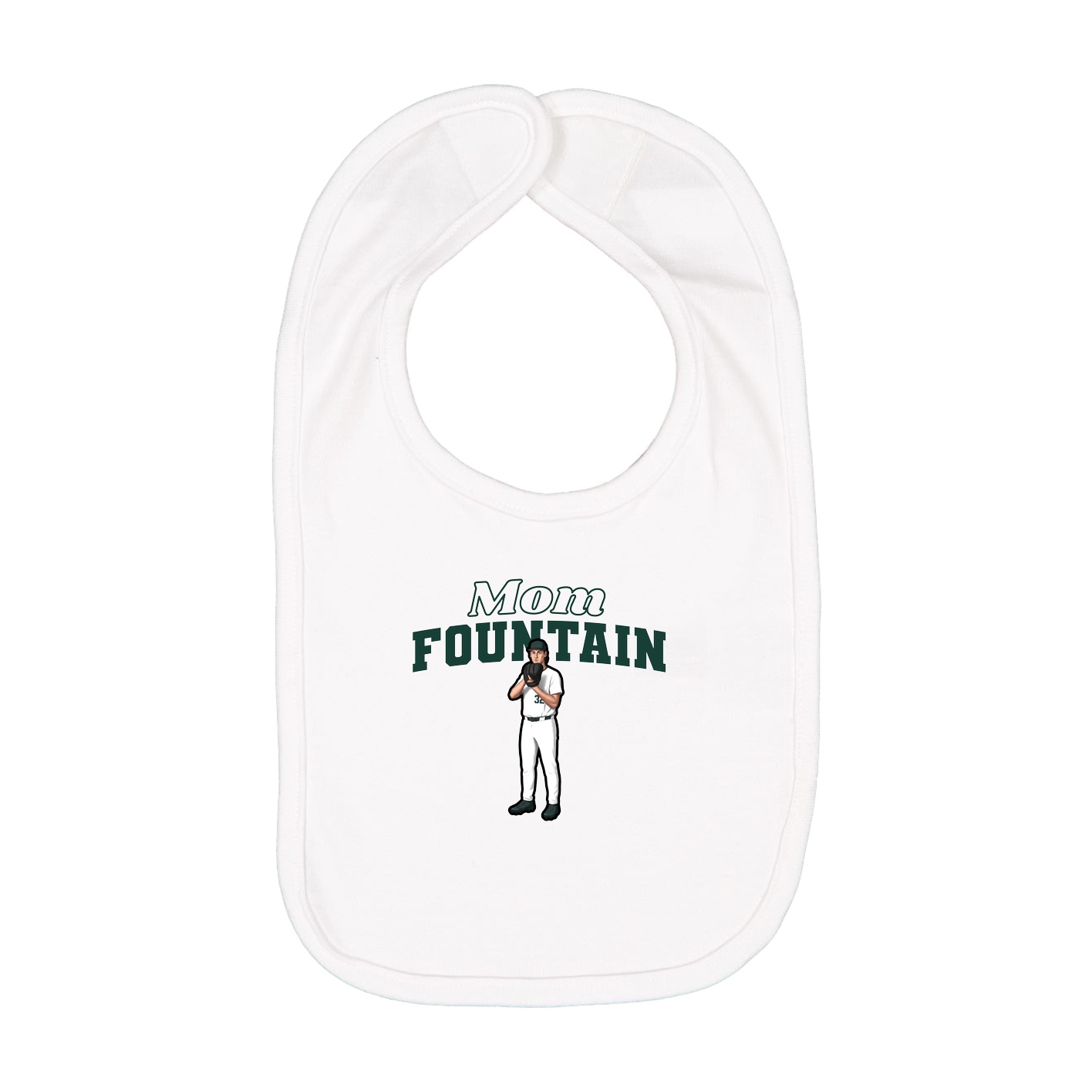 Infant Bib — Mothers Day Block in White