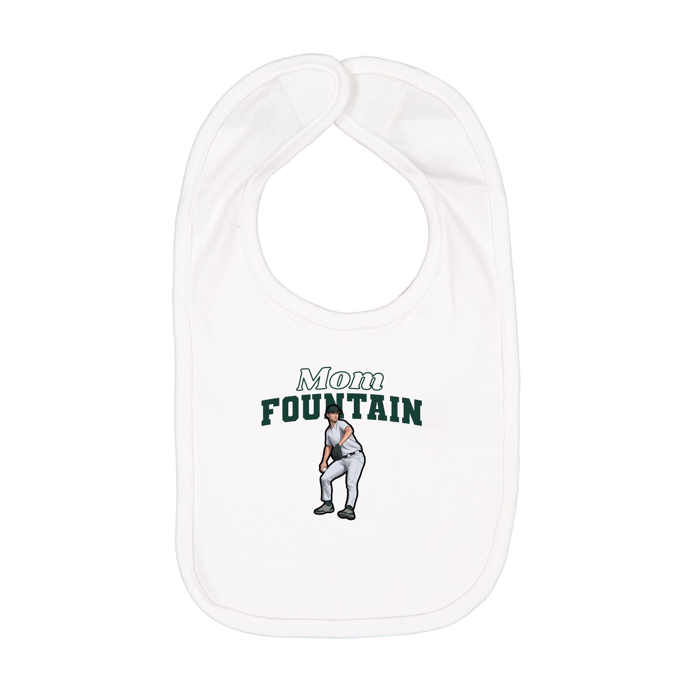 Infant Bib — Mothers Day Block in White