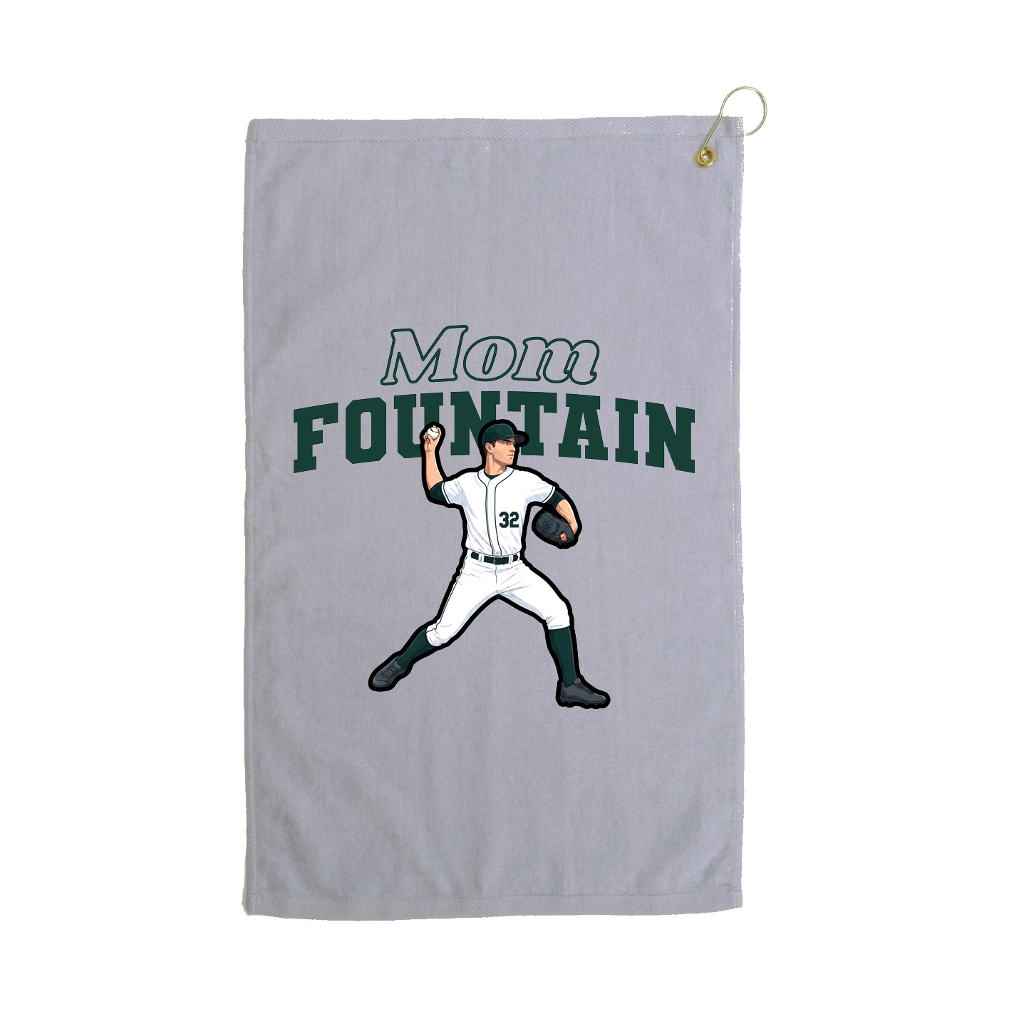 Golf Towel — Mothers Day Block in Grey