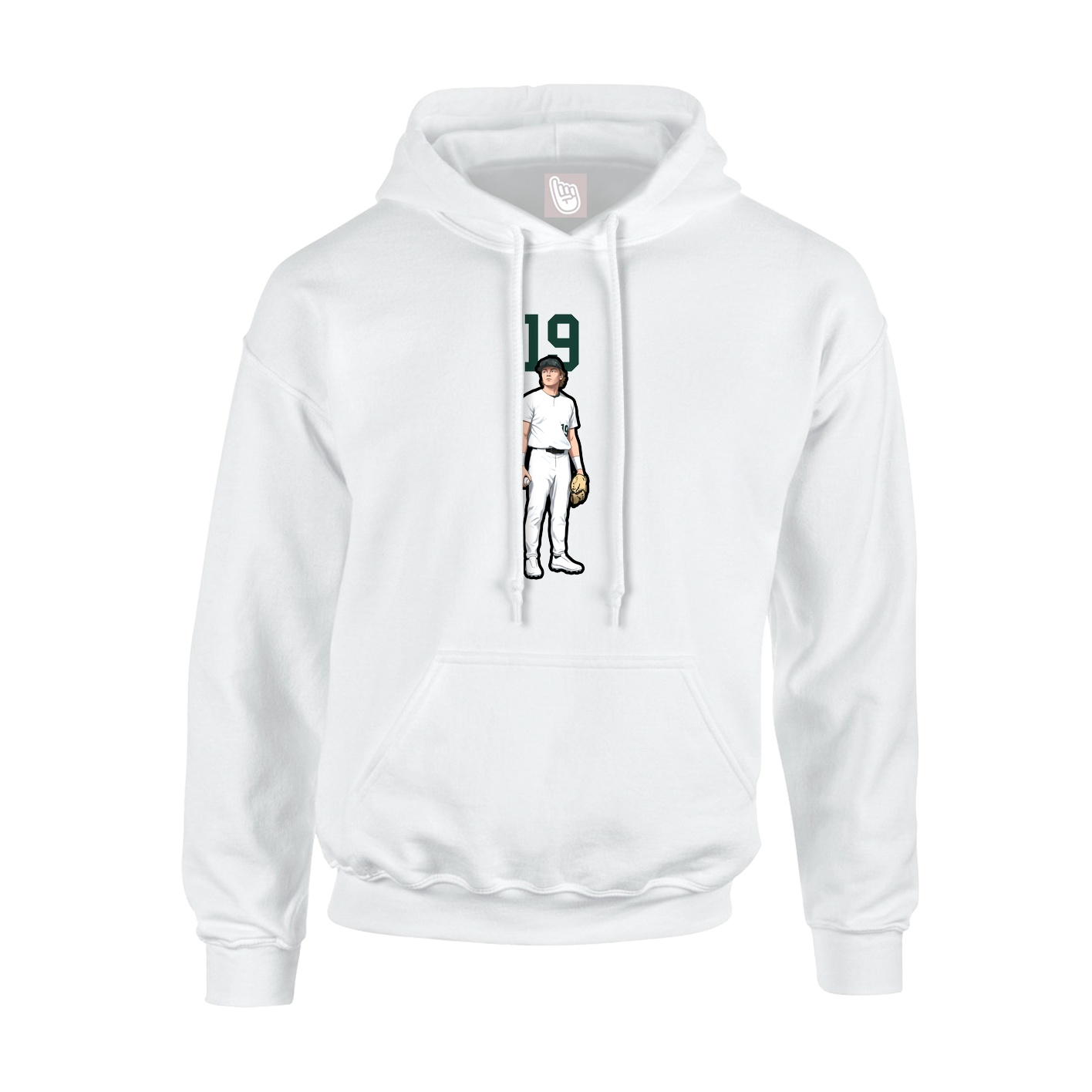 Youth Hoodie — Number Top in White