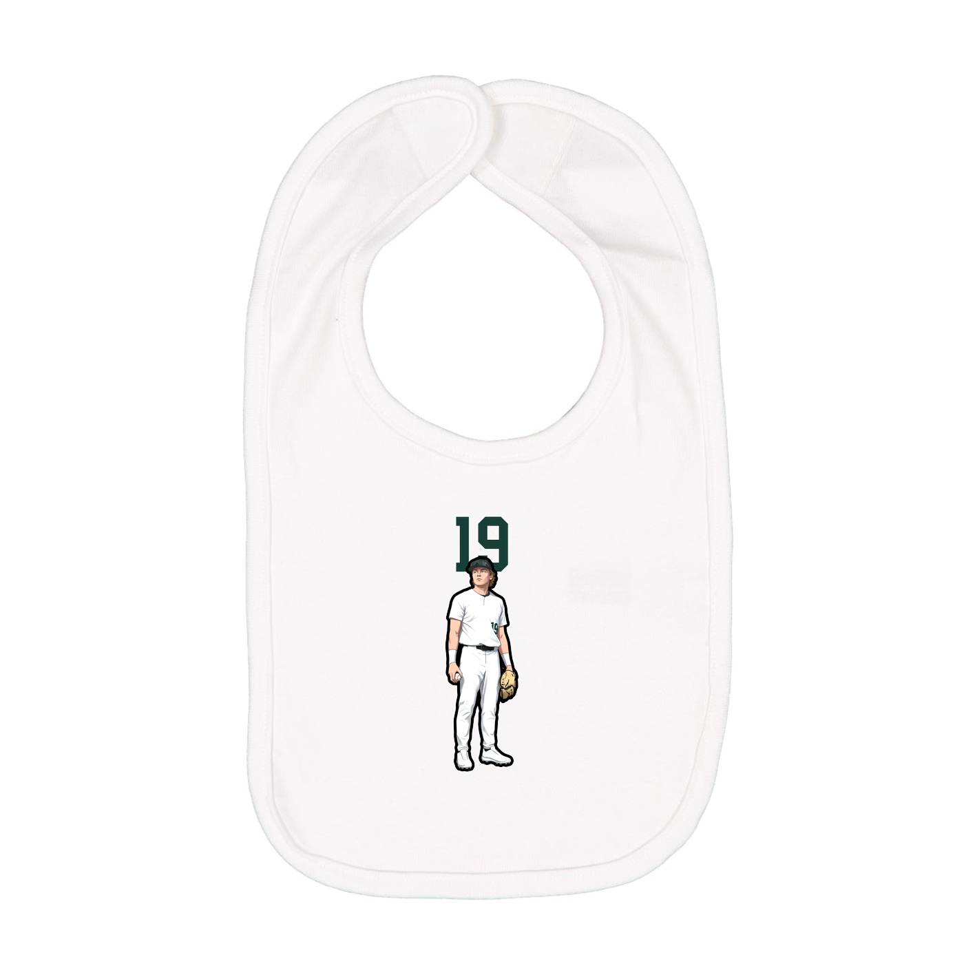 Infant Bib — Number Top in White