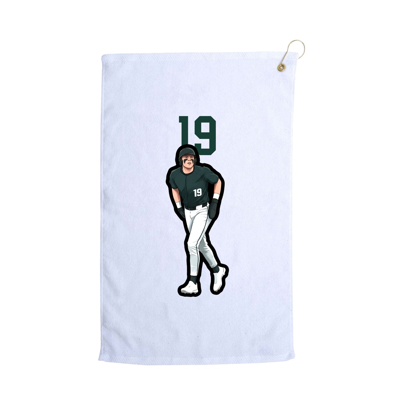 Golf Towel — Number Top in White