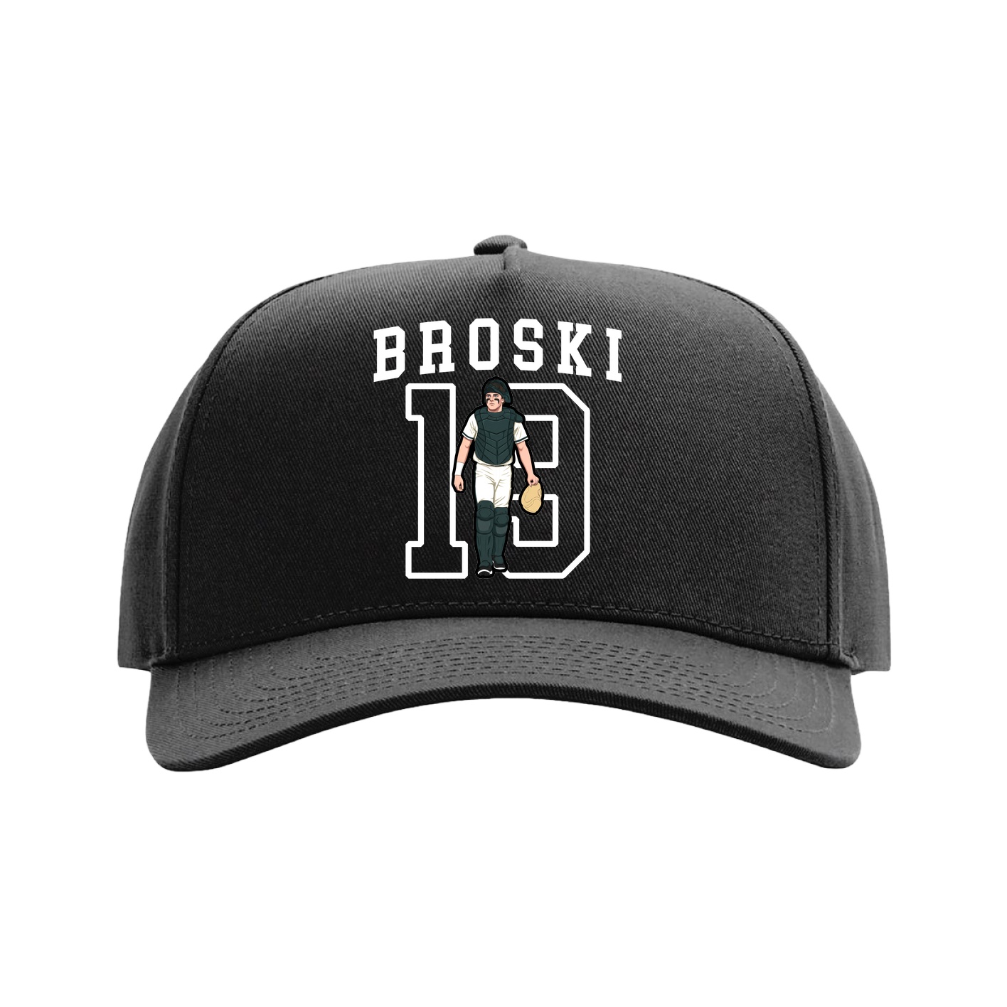 Full Fabric Five-Panel Champ Cap — Shirsey in Black