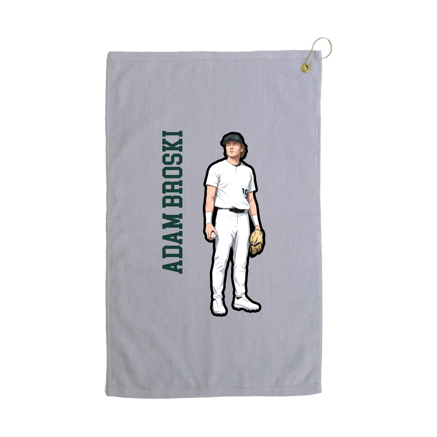 Golf Towel — Name Vertical in Grey