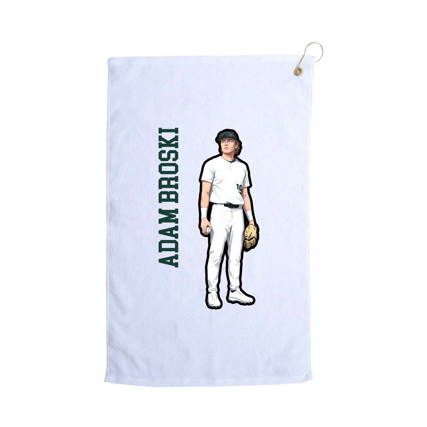 Golf Towel — Name Vertical in White