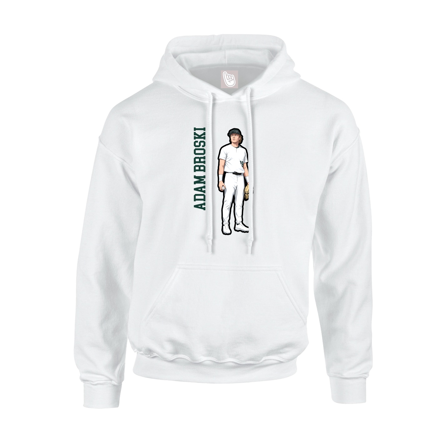 Youth Hoodie — Name Vertical in White