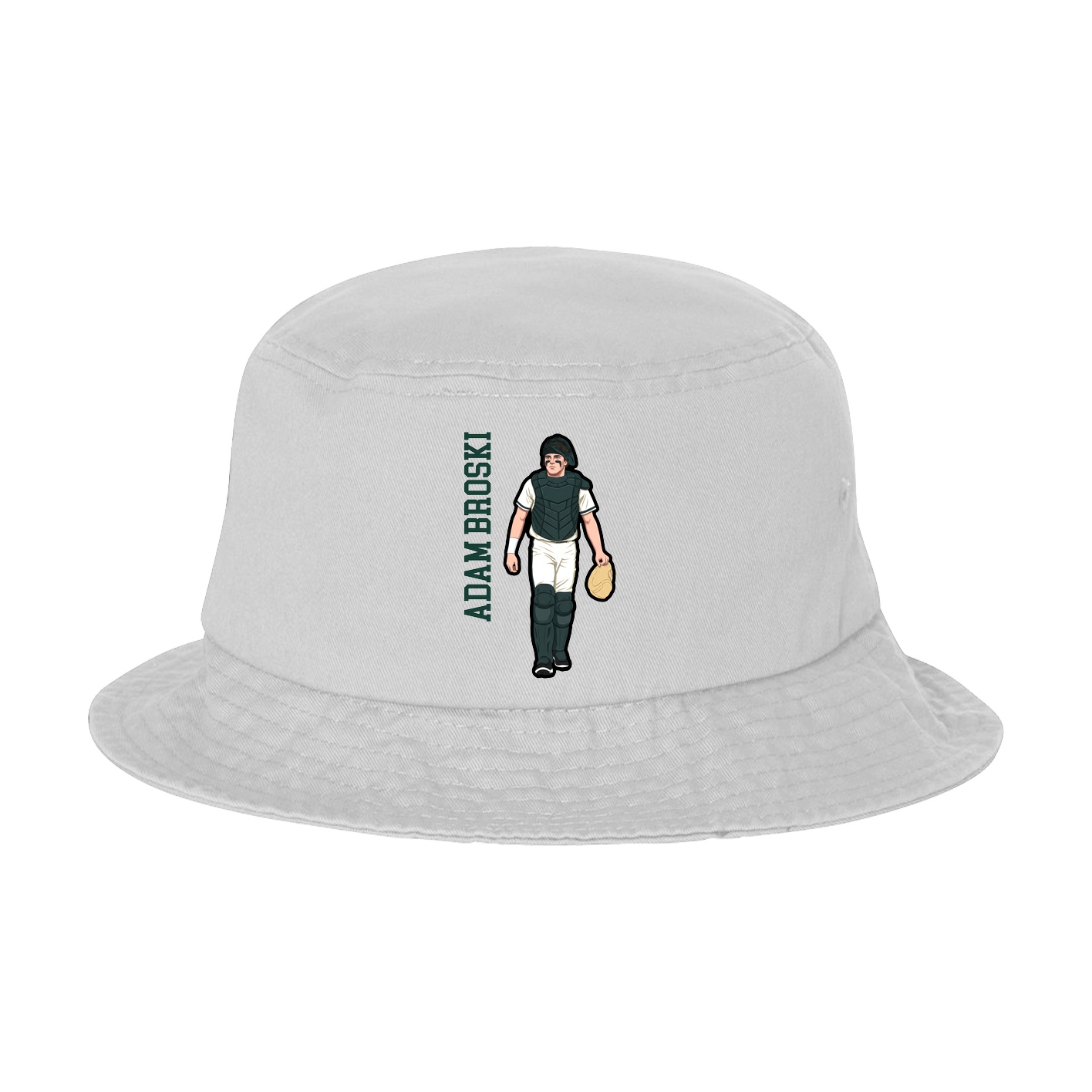 Bucket Cap — Name Vertical in White