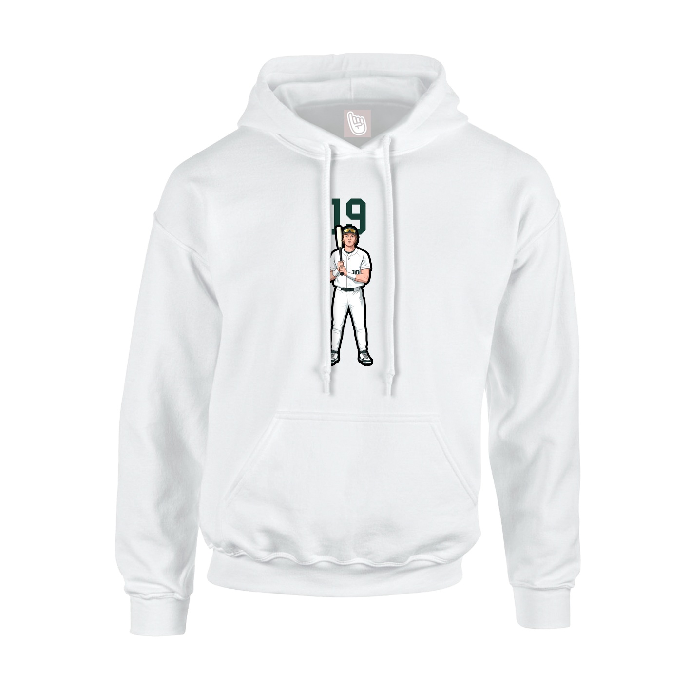 Youth Hoodie — Number Top in White