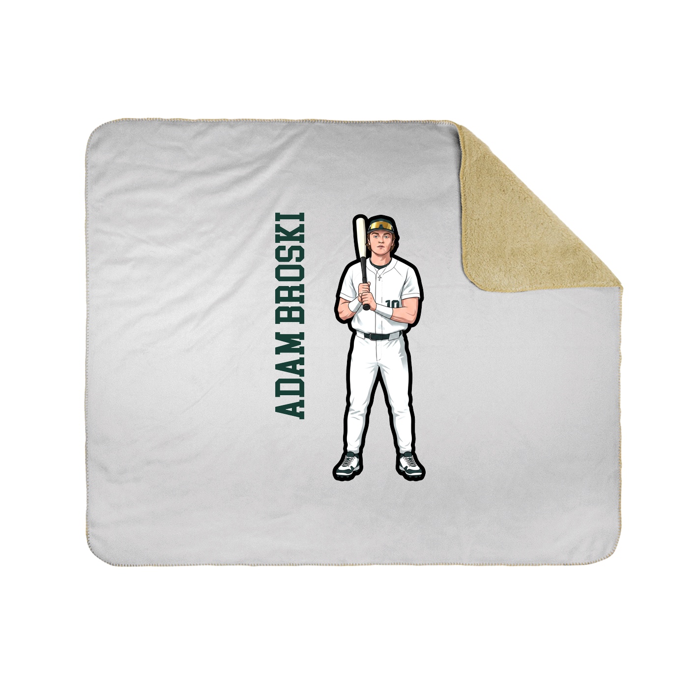 Throw Blanket — Name Vertical in White