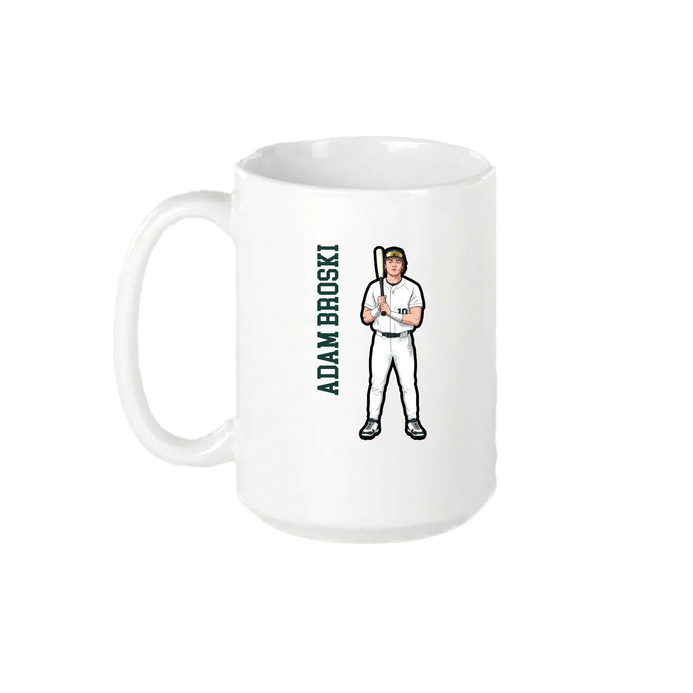 15oz Coffee Mug — Name Vertical in White