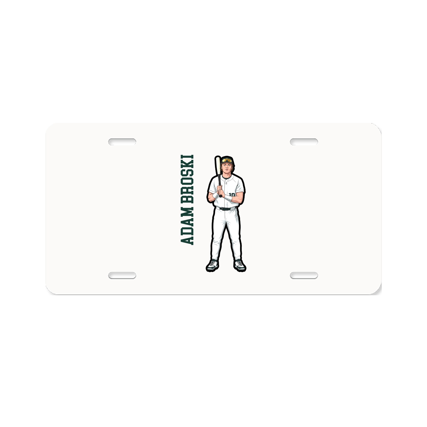 License Plate — Name Vertical in Classic