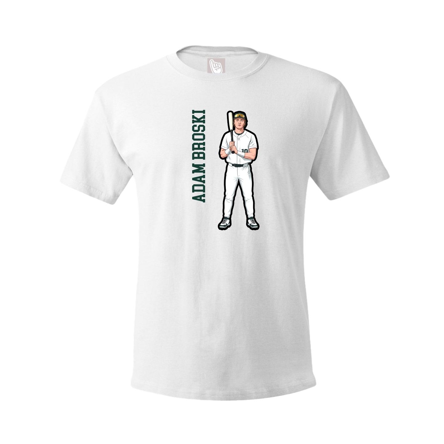 Tee — Name Vertical in White
