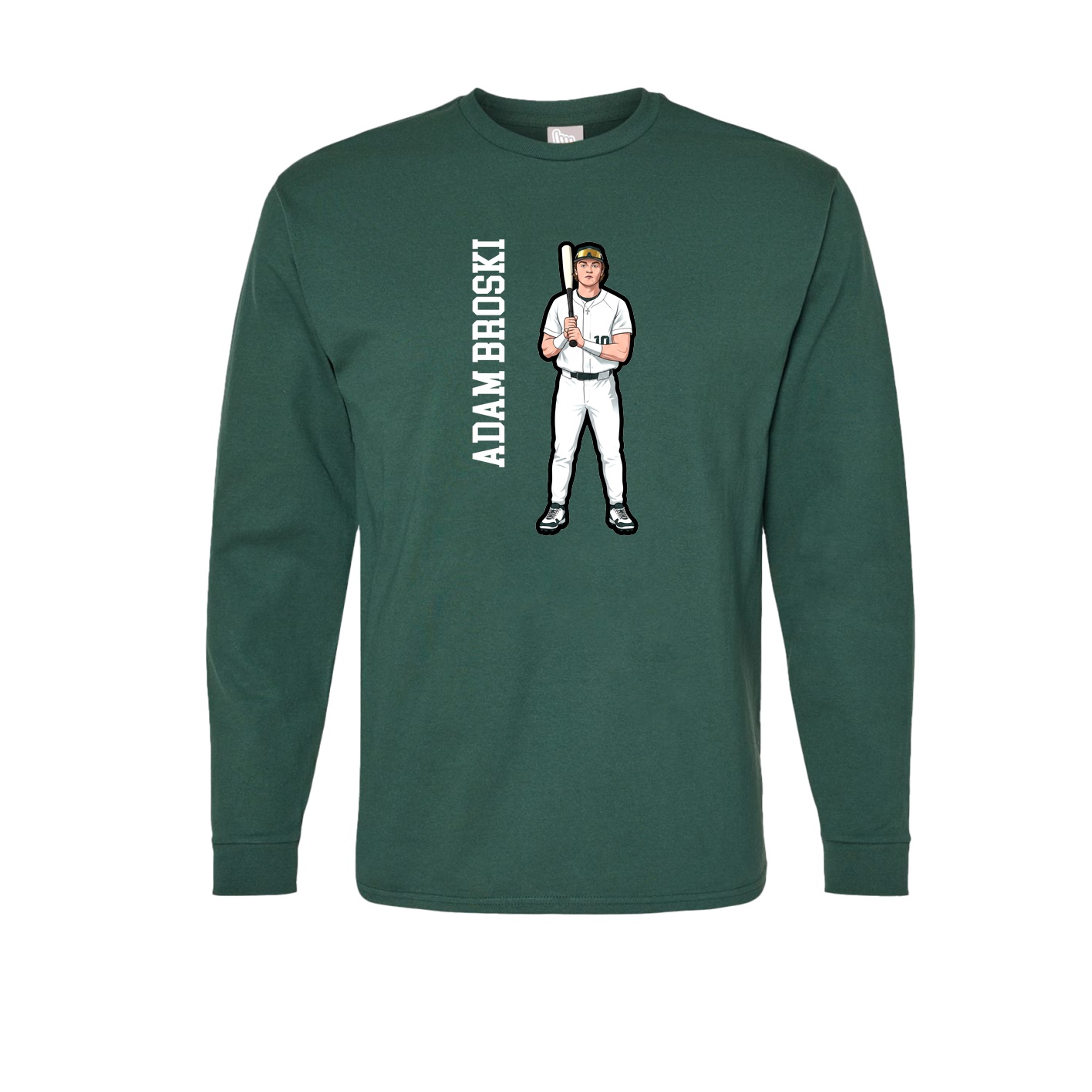 Long Sleeve Tee — Name Vertical in Green